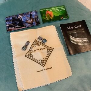 Out of Asia aquamarine sterling silver pendant earrings